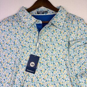 Inward Half Science Print Golf Polo 2XL NWT